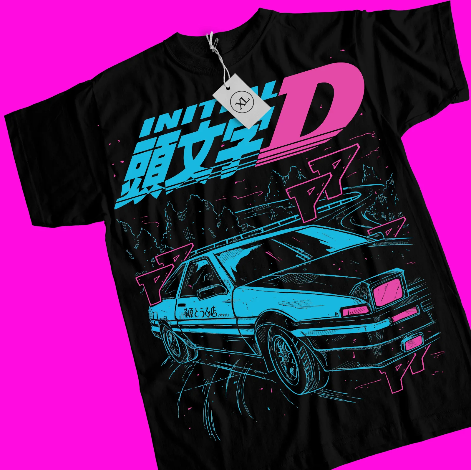 

Initial D Itsuki Fujiwara T-Shirt Anime Manga Movie Unisex Black Shirt All Size