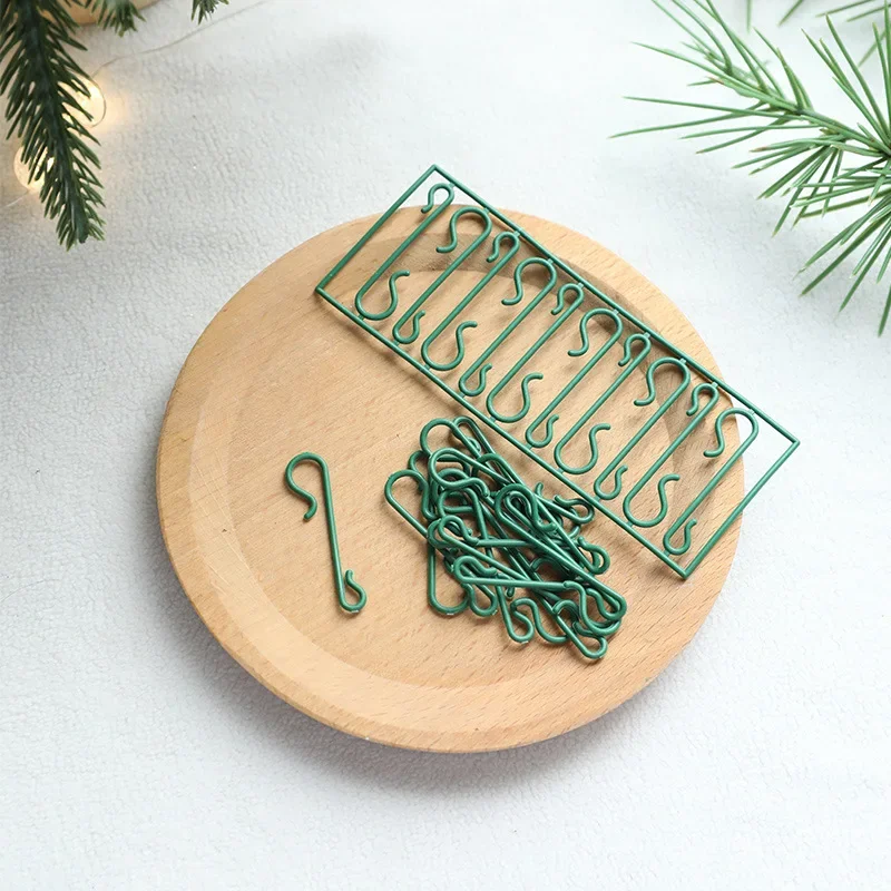 Christmas Tree Green Transparent Plastic Accessories S-shaped Small Hook for Christmas Ball and  Decoration Hook Tool Pendant