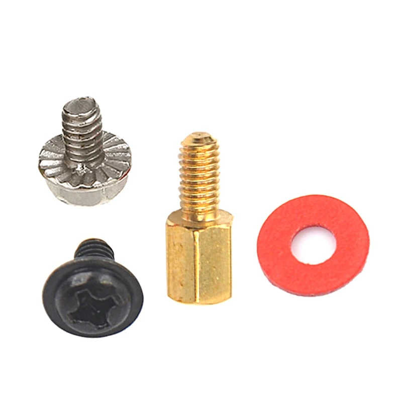 6.5mm 6-32-M3 Computer Golden Motherboard Riser+Silver High Quality Screws Washers 20pcs Brass Standoff Gasket 20x