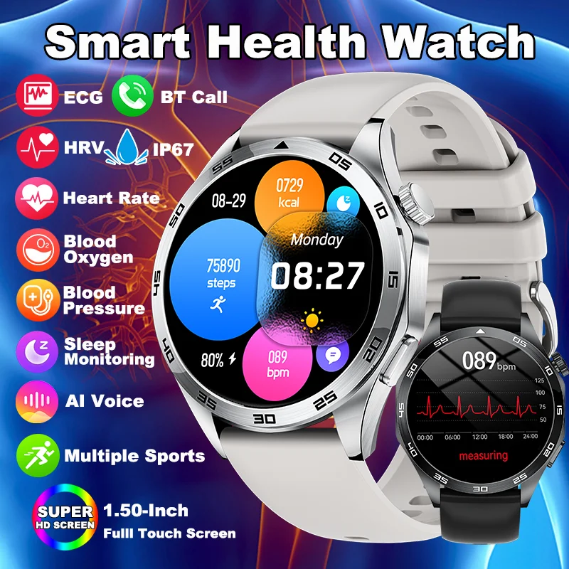 

LIGE New ECG+PPG AI Diagnosis Smartwatch For Huawei Make Answer Call Watch 4 Pro+ Heart Rate Blood Pressure Health Smart Watch