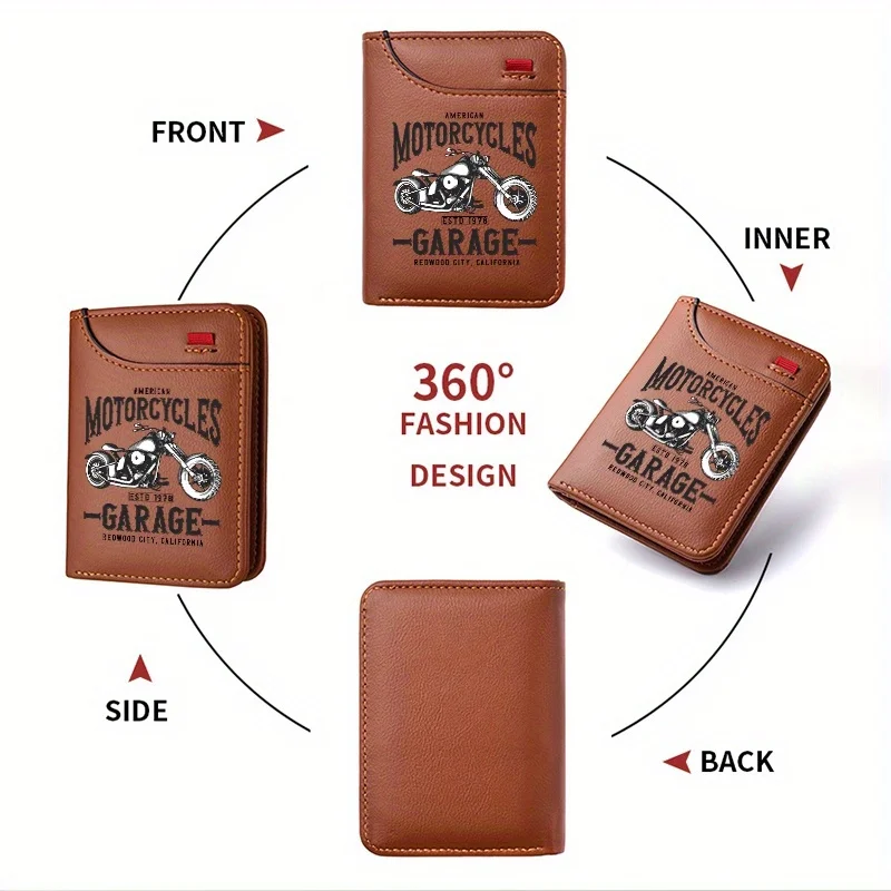1 Retro-Biker-Geldbörse aus Leder für Herren, traditioneller Motorrad-Stil, mehrere Kartenfächer, Kreditkartenetui, bevorzugtes Geschenk für Männer – Detail 6