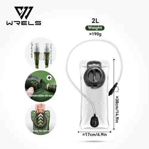 WRELS Hydration Bladder Water Reservoir Large Capacity Water Bag BPA Free Running Cycling Hiking Ultra Durable Water Storage Bag - Image 15