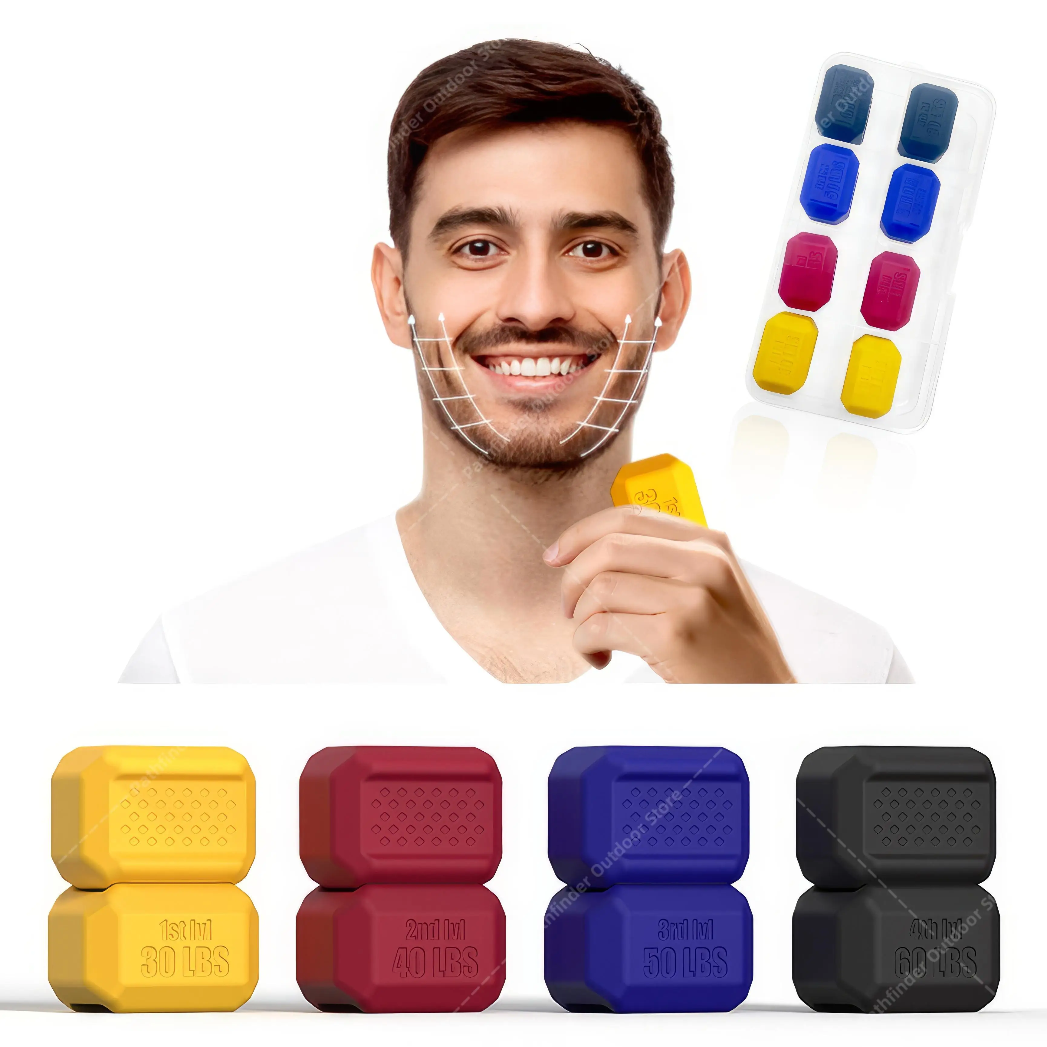 Jaw Exerciser Silicone Jawline Exerciser Plastic Face Jaw Trainer Strengthener Jaw Muscle Toner Trainin Double Chin Eliminator