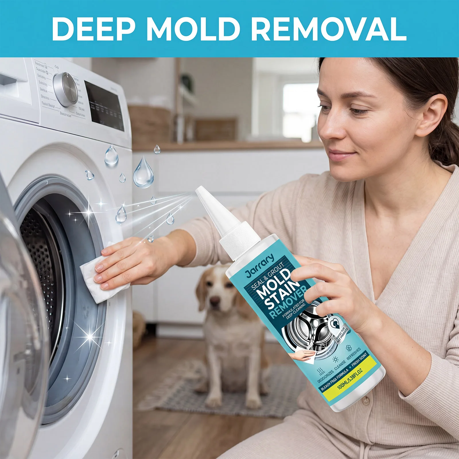 Mold Mildew Stain Remover Gel Tile Washing Machine Seal Crevice Grout Cleaner for Bathroom Household Multi Surface Daily Care