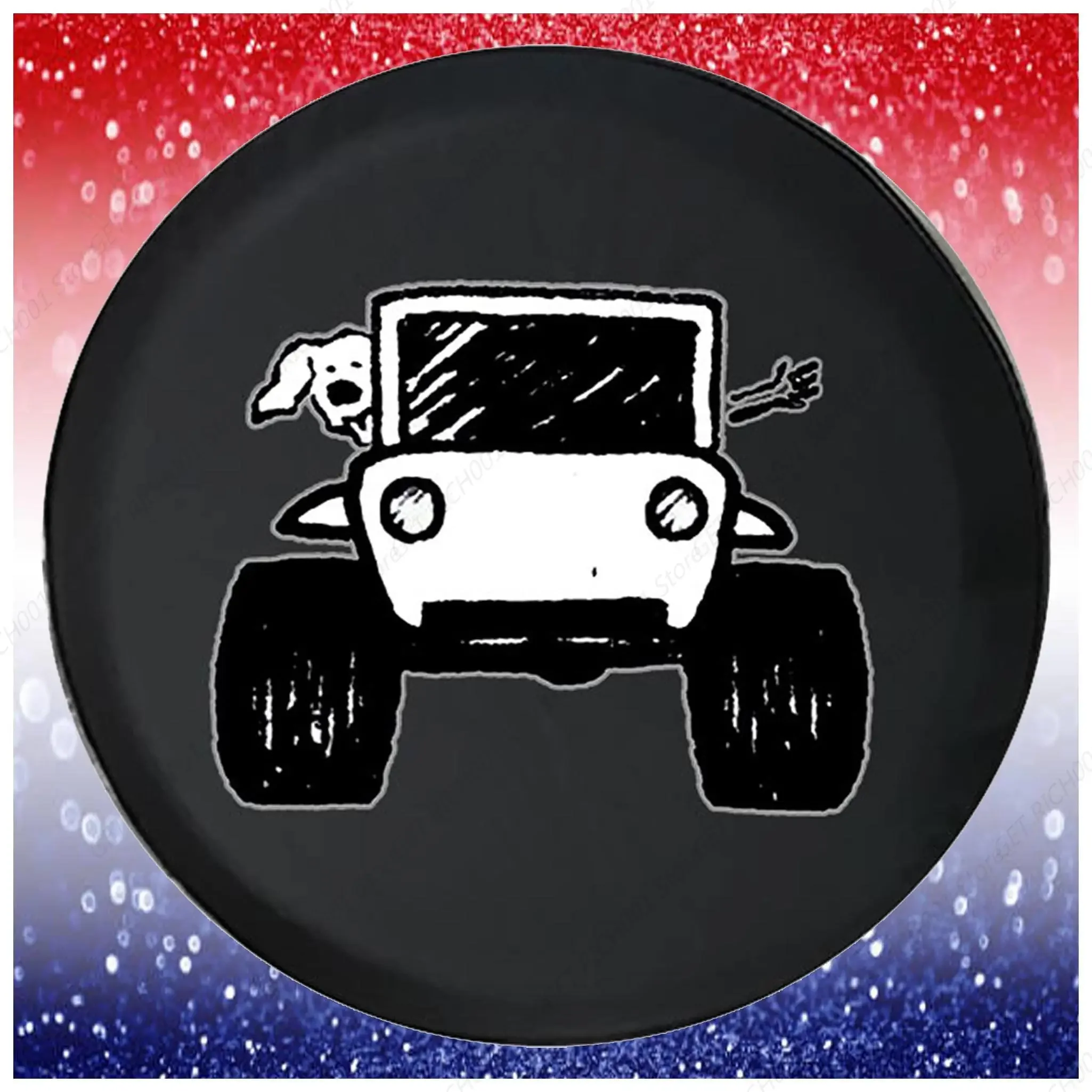 Black Tire Cover Driving with The Dog for Adventure Paws Tire Accessories Black 28 to 29 Inch