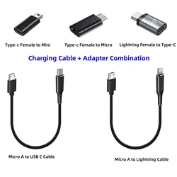 35CM Short Micro USB to USB-C Cable for Smartphones to Bosch E-Bike Display, Charging Direction from Display to Smartphone OTG