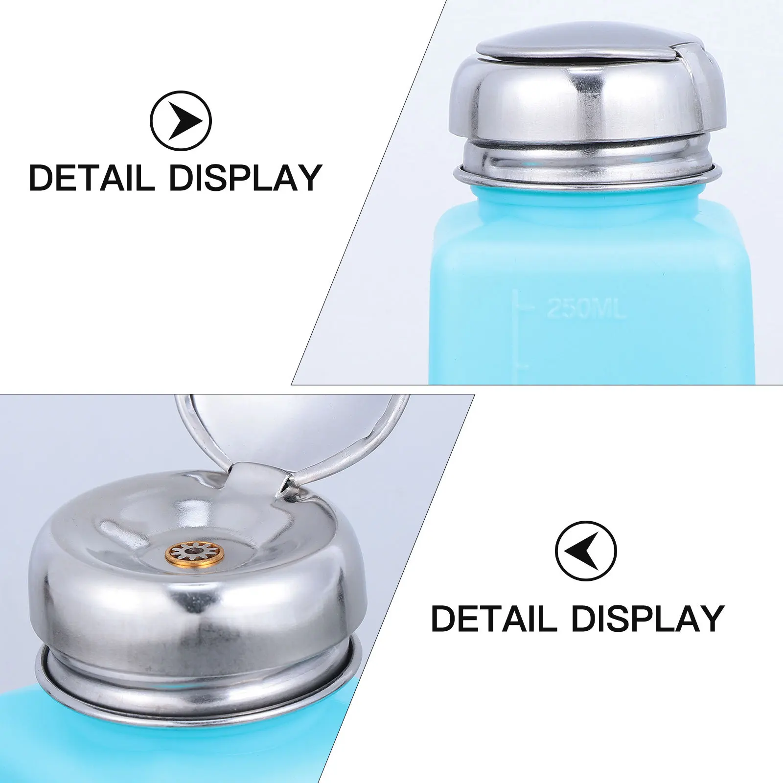 

2Pcs Alcohol Liquid Push Down Pump Bottles Portable Leakproof Empty Dispenser Containers for Travel Outdoor Camping Makeup
