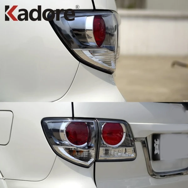 For Toyota Fortuner 2011-2014 2015 Chrome Rear Light Lamp Cover Trim Tail Lights Covers Car Sticker Frame Exterior Accessories