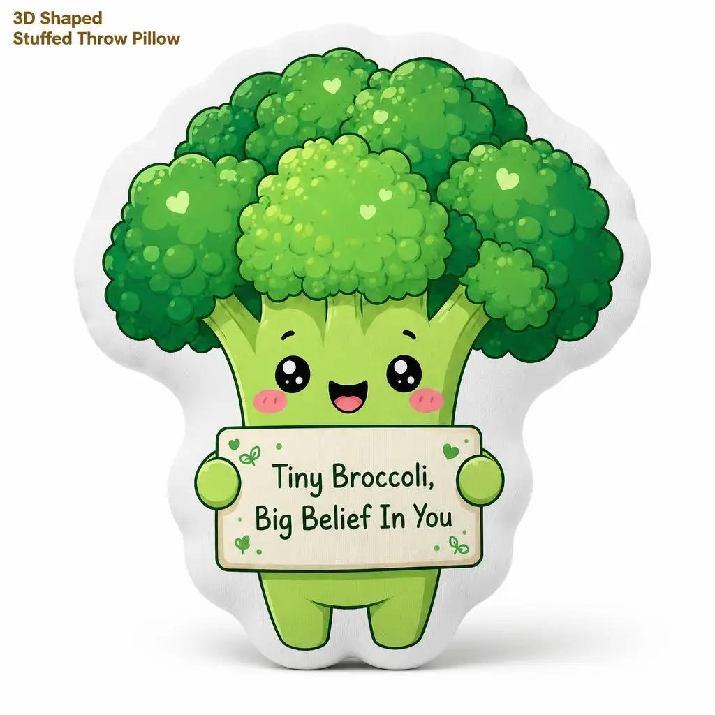 Cute Broccoli Vegetable Big Belief Encouragement Plush Pillow Cushion Irregular Stuffed Throw Pillow Home Decor Gift Sofa Bed