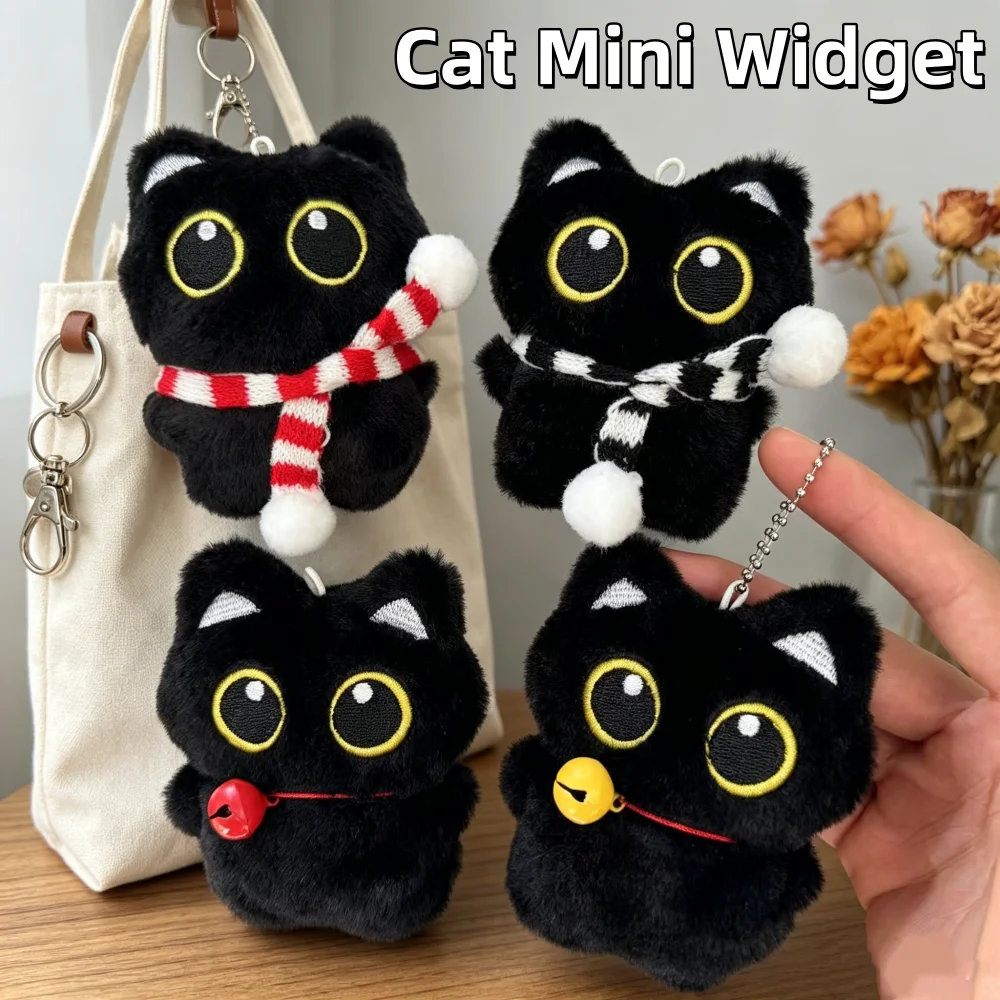 

Cute Black Cat Plush Pendant Keychain Soft Stuffed Animal Doll for Backpack Bag Decoration and Kids Adults Gift