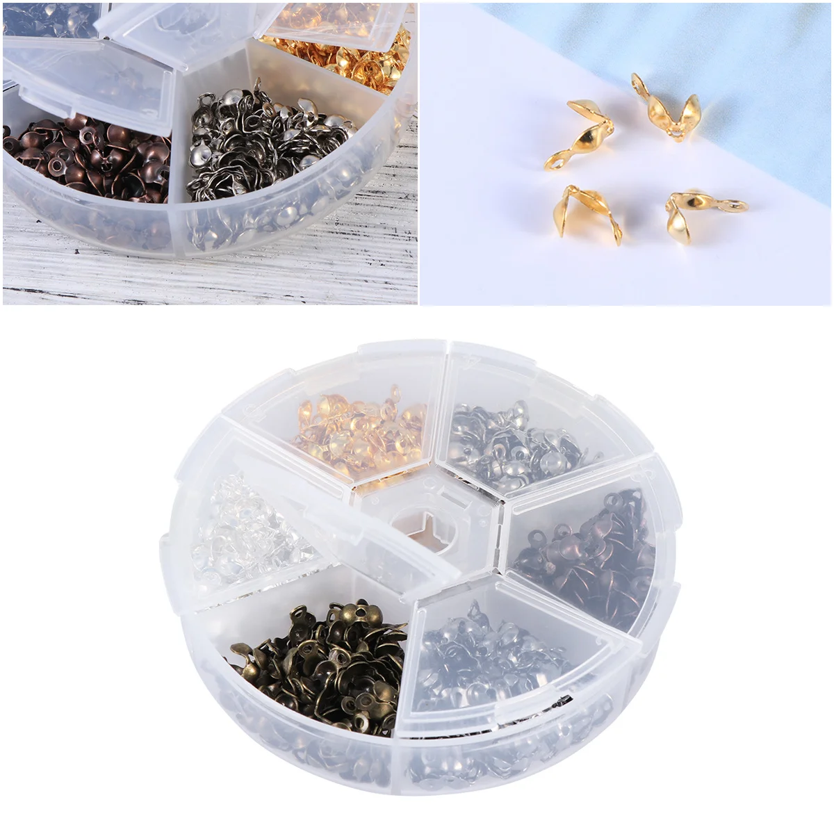 

Iron Bead Cover Set Mixed Colors Handmade Jewelry Iron Buckles Hide Knots Professional Look DIY Jewelry Accessories