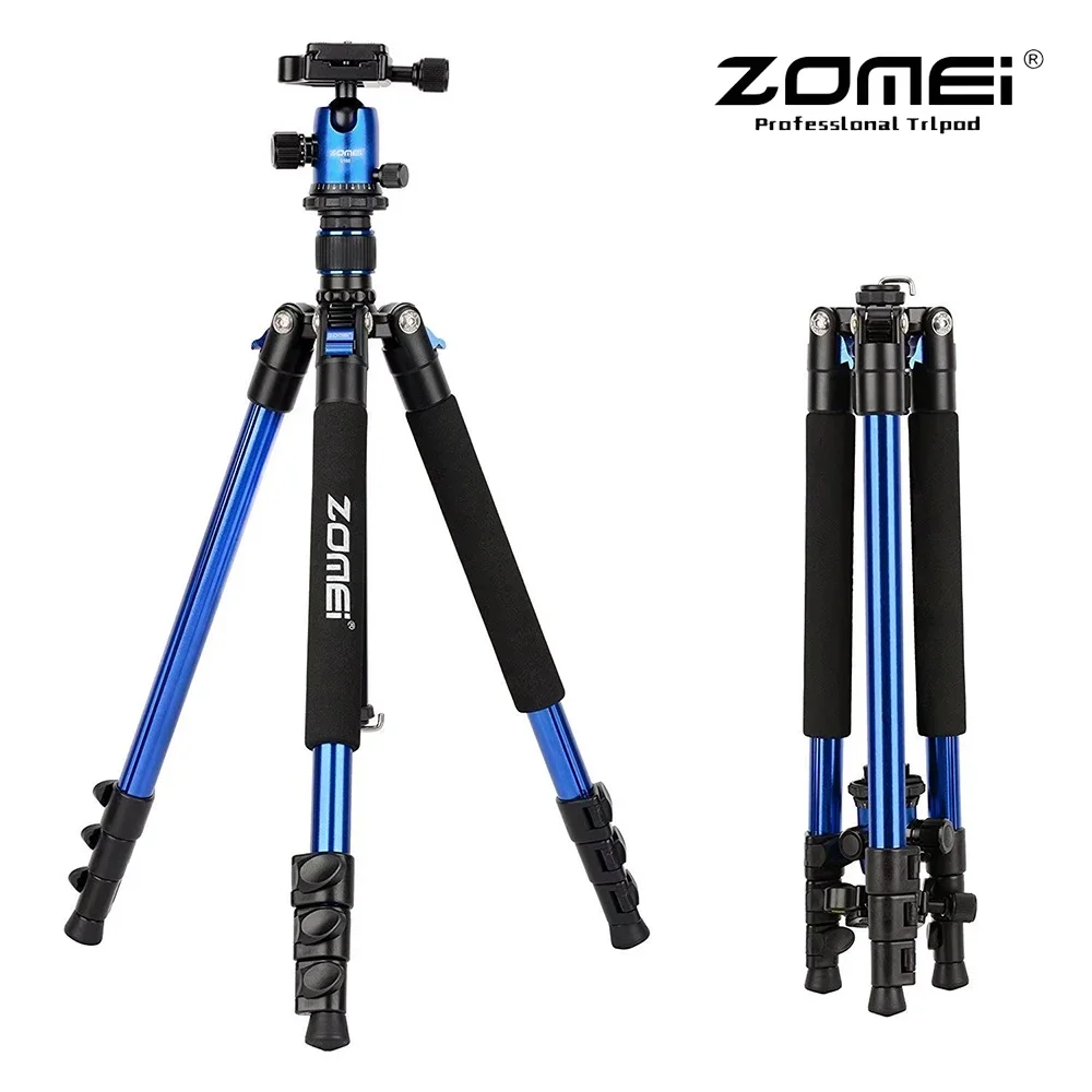 

ZOMEI Q555 Blue Aluminium Alloy Camera Tripod Video Monopod Professional Extendable Tripod with Quick Release Plate / Ball Head