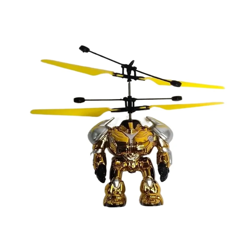 Intelligent detectievliegtuigartikelen, Warrior Mech vliegende robot, hangende lichtgevende gebaardetectie vluchtbal Flying Toys