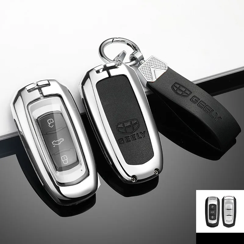 

Zinc Alloy Remote Key Case Full Cover For Geely Atlas Boyue NL3 EX7 SUV GT GC9 Emgrand X7 Borui Protective Shell Car Accessories