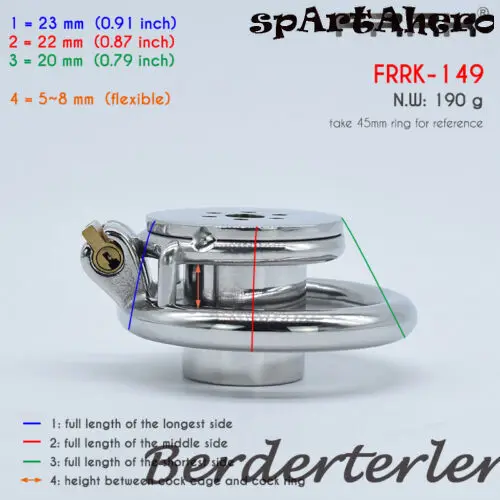 Castidade gaiola Belt com aço inoxidável Anéis Bloqueio, Invertido Plugged Cilindro, Sex Toy Device, Novo