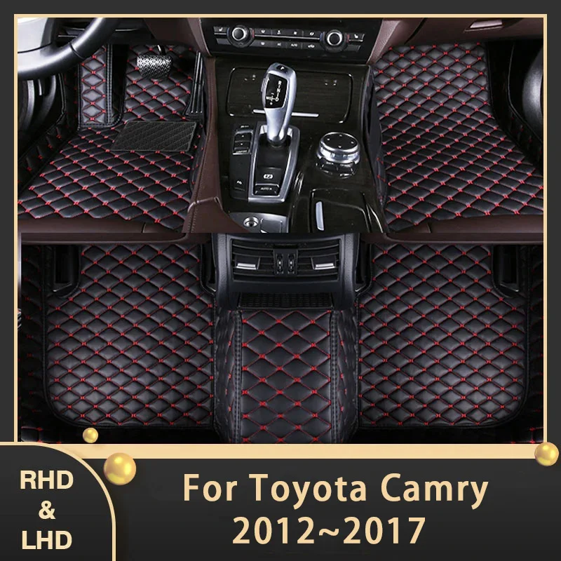 

Car Floor Mats For Toyota Camry Daihatsu Altis XV50 2012~2017 Custom Auto Foot Pads Leather Carpet Interior Accessories 2016