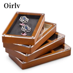 Oirlv Wooden Jewelry Storage Box With Transparent Acrylic Cover Acrylic Organizer Box Solid Wood Jewelry Box For Display Storage