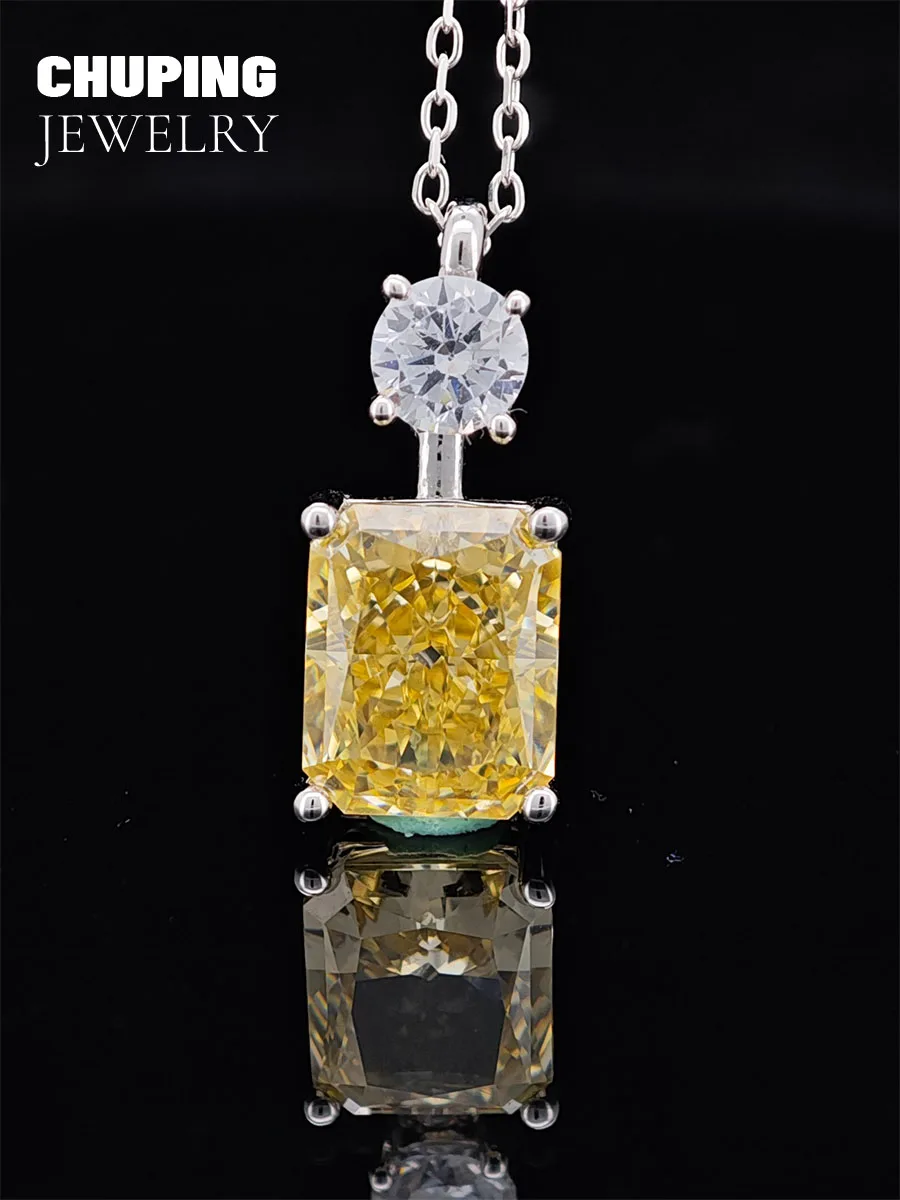 

Chu Ping Fine Jewelry Yellow Crushed Ice Cutting Cubic Zircon S925 Necklace For Valentine's Day Birthday Gift Gorgeous & Elegant