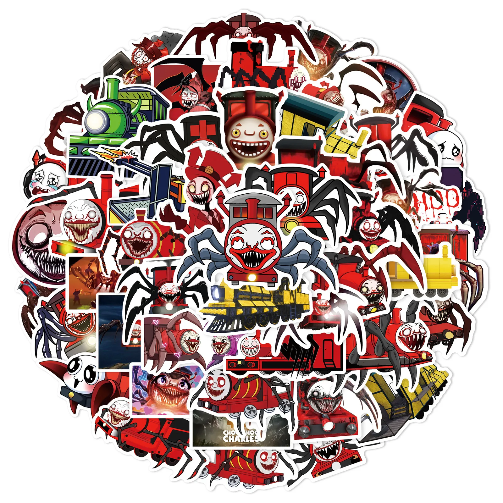 50Pcs Charles Little Train Graffiti Stickers Waterproof Decoration Stickers for Skateboard Motorcycle Helmet Tablet