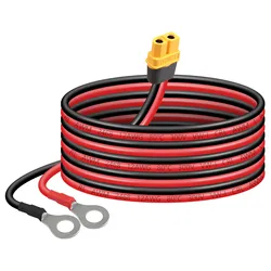 XT60 to O Ring Terminal Cable 12AWG 59inch XT60H Female to O-Ring Connector Cord for RC Aircraft Toy Cars Lipo Battery FPV Racin