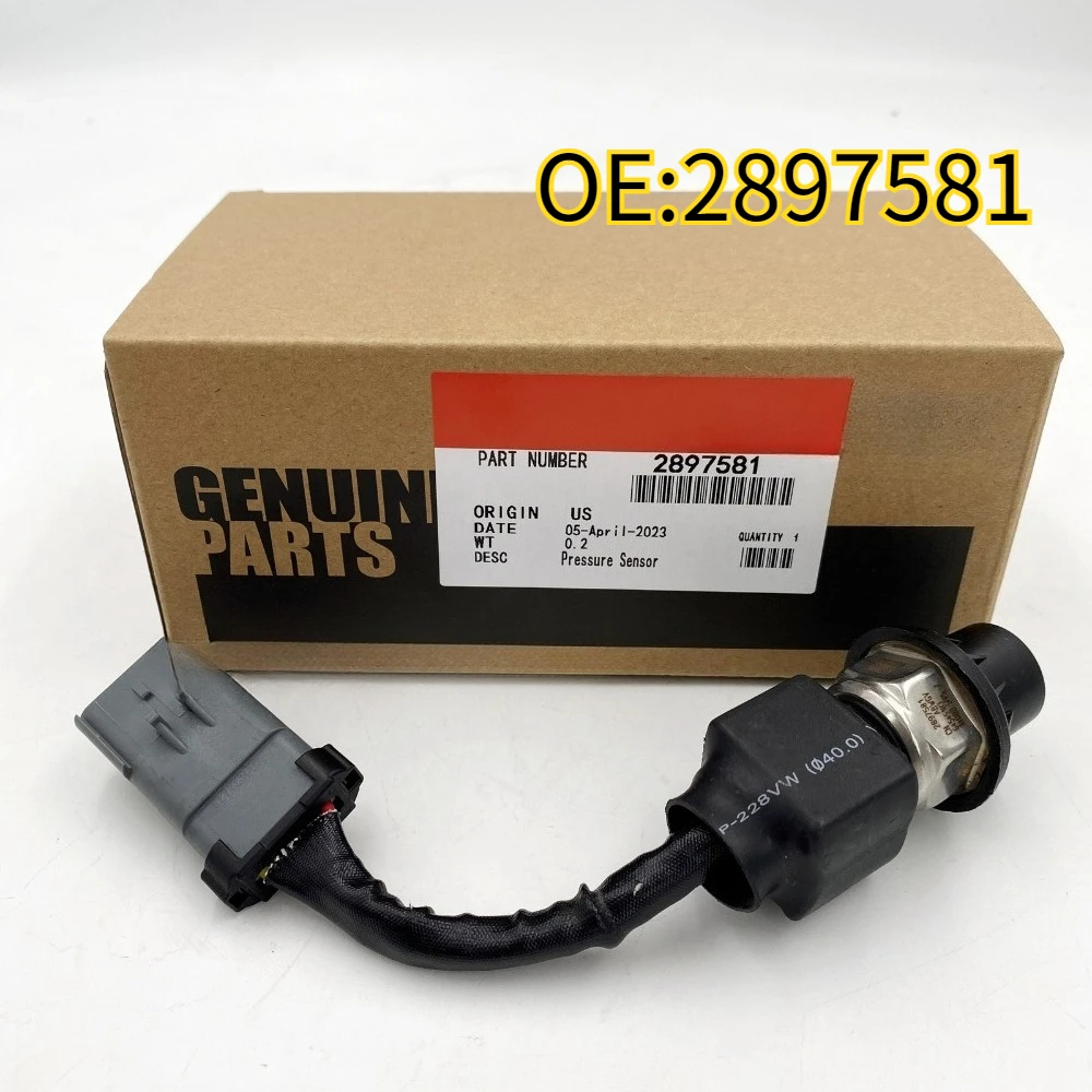For 2897581 Fuel Pressure Sensor Peterbilt Cummins ISX12 ISX15 X15 Engine Peterbilt