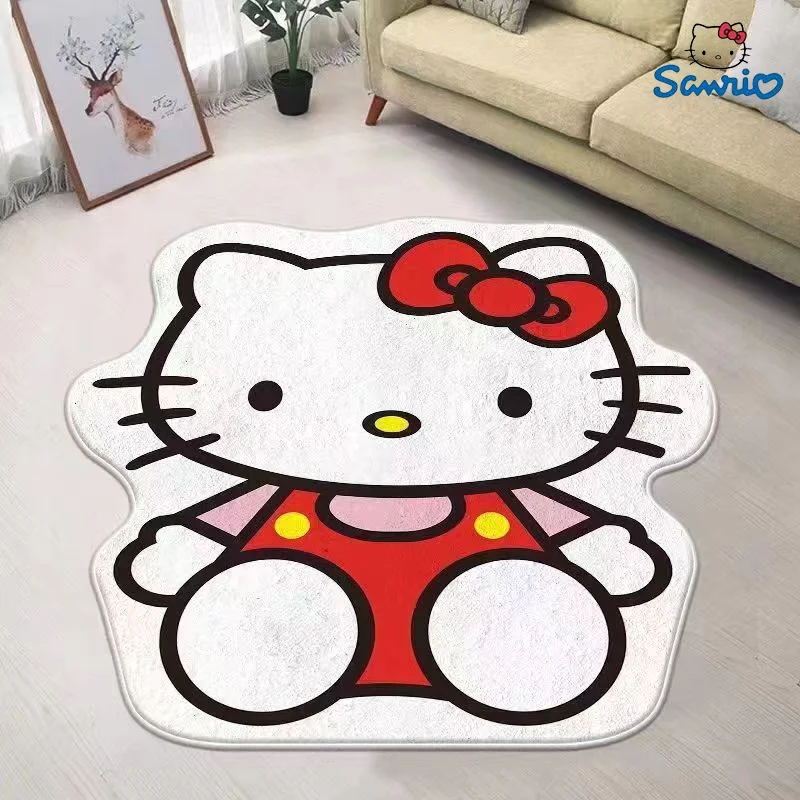 

Sanrio, Hello Kitty плюшевый коврик мультфильм Kt Cat Kawaii Мультфильм нескользящий кашемировый ковер для комнаты прикроватный входной коврик грязеустойчивые