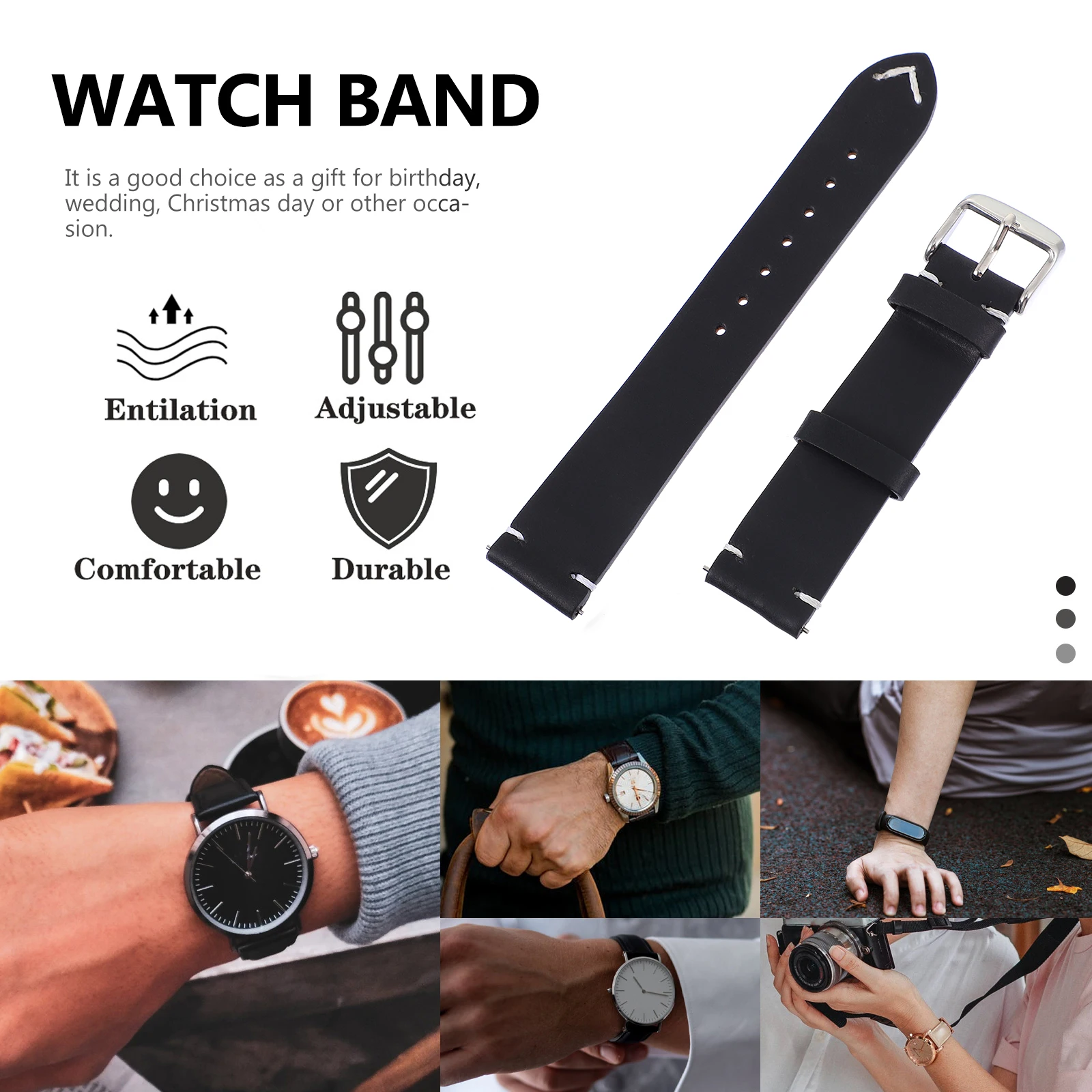 

1pc Premium Watch Strap Adjustable Wristband For Men Women Comfortable Stylish Durable For Gift