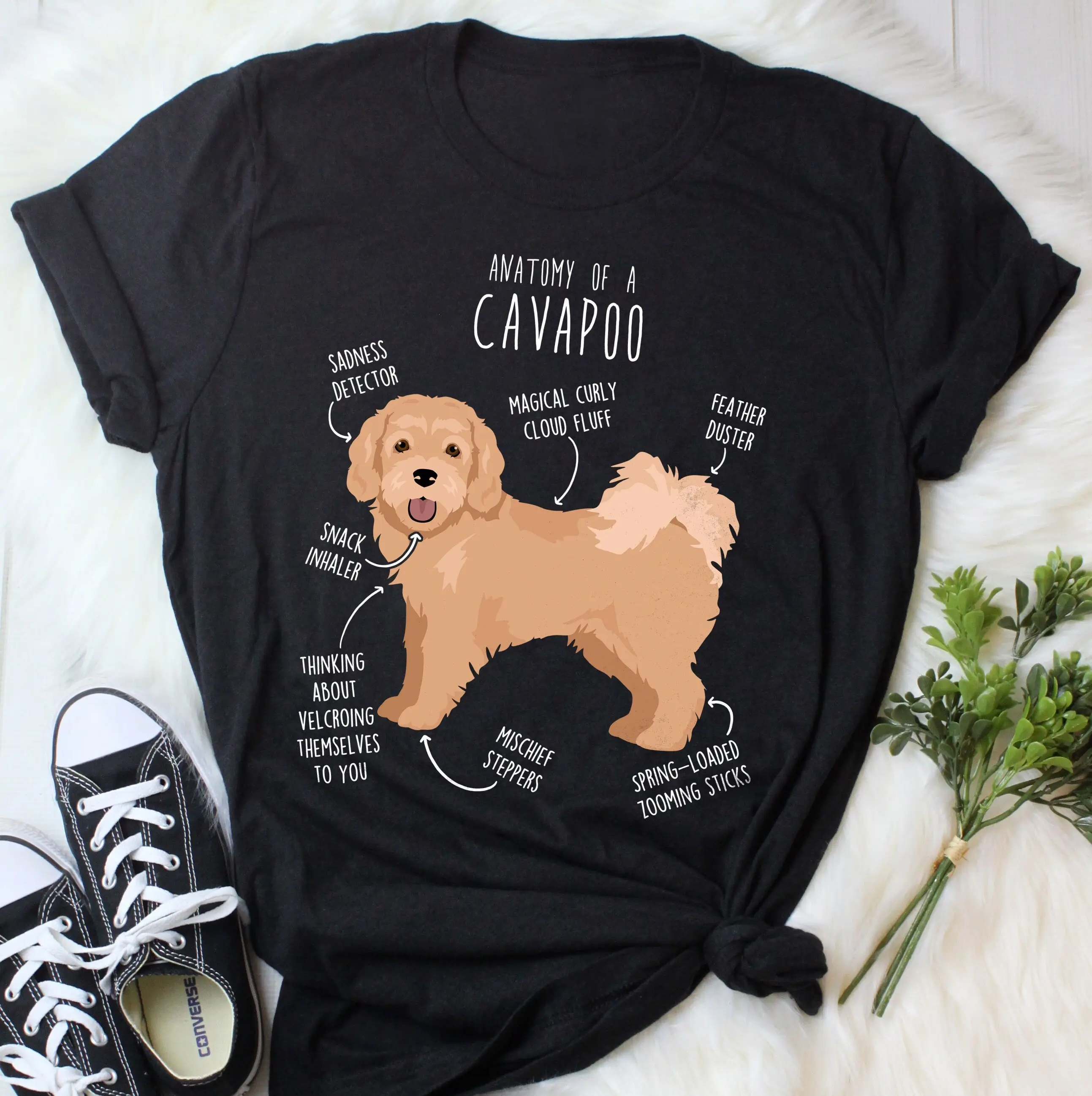 Cavapoo T Shirt Funny Tan Dog Lover Cute Cavoodle Doodle Poodle Mix Cross Pet Mom Dad