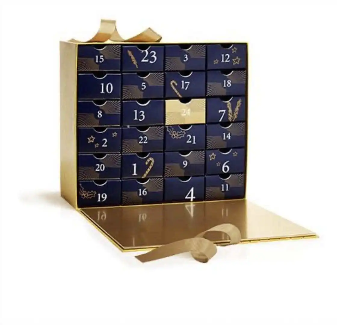Customized queryCalendar Box Advent Customized 24 Drawers Christmas Advent Calendar Cosmetic Luxury Gift Paper Box and Packaging