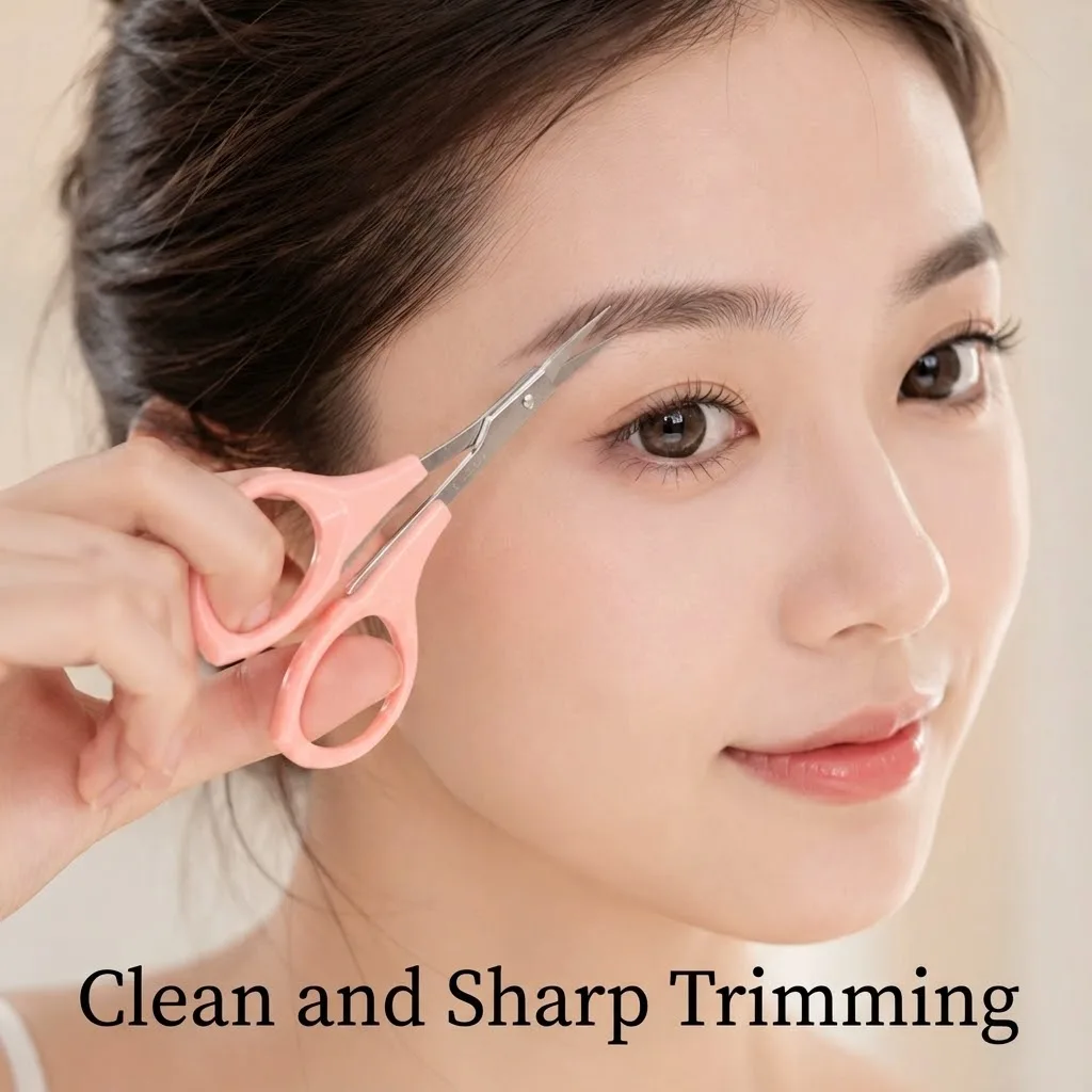 Premium Stainless Steel Eyelash Extension Scissors - Straight & Curved Grooming Shears for Eyebrow Trimming and Lash Grafting