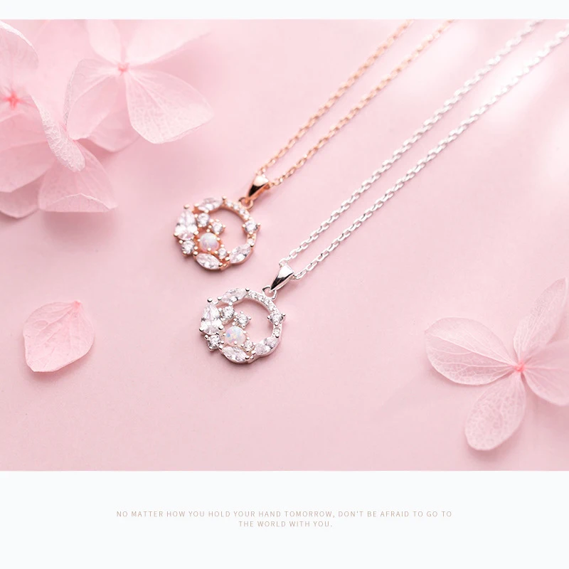 Modian New Luminous CZ Geometric Round Circle 925 Sterling Silver Charm Pendant for Women Link Chain Fine Jewelry 2020 Design