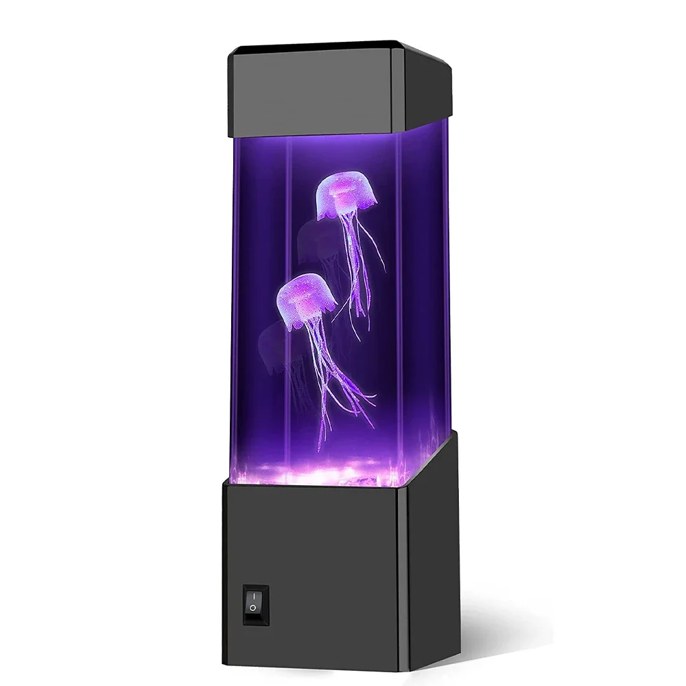 Led Jellyfish Tank Night Light Color Changing Table Lamp Aquarium  Mood Lava Lamp   Children Gift  Room Decor Stich Jelly fish