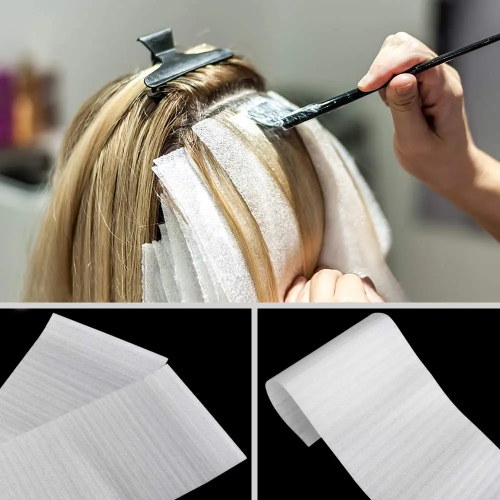 50/100PCS Reusable Foam Hair Wraps Hair Dye Paper,Professional Hair Coloring Highlighting Strips for Salon Barber Hair Stylists