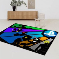Cartoon Black Carpet Playstation Gaming for Boys Room Gamer Casual Cartoon with Rug Game Room Bedroom Game Mat Home Decoration