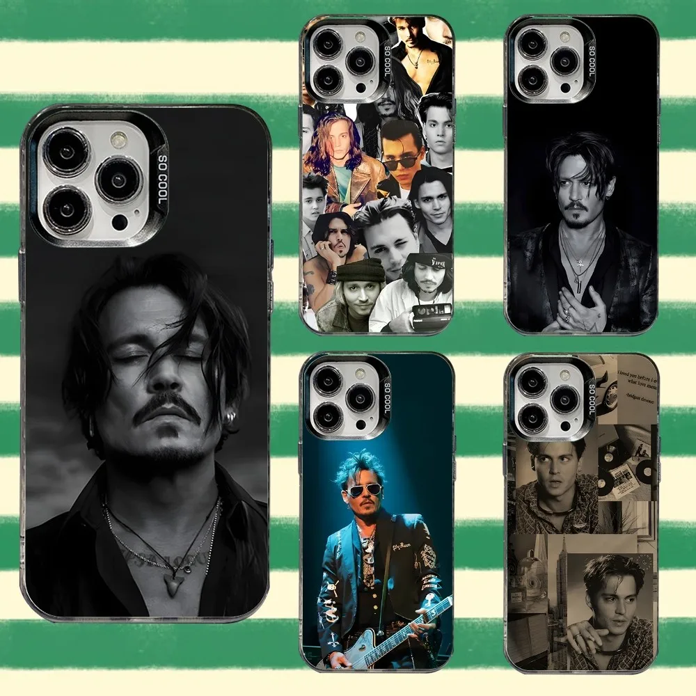 

Johnny Depp Phone Case For iPhone 16,15,14,13,12,11,8,7,Pro,Max,Plus,Mini,XS,SE Anti Fall Black Matte Hard