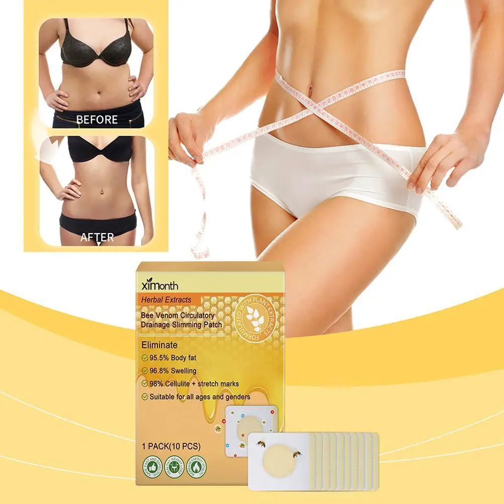 10pcs Bee Weight Loss Patch Firming Belly Abdomen Fat Reduction Cellulite Remover Weight Loss Body Sculpting Sticker