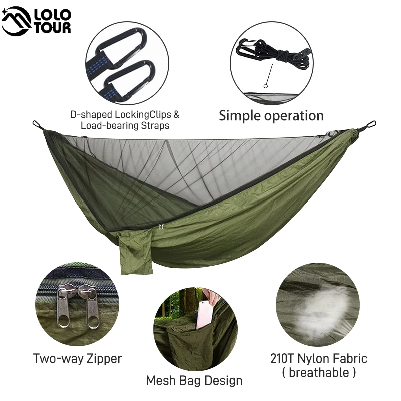 290x140cm Camping Drawstring Hammock Can Accommodate Up To 700 Pounds Of Portable Portable Hammock For Indoor And Outdoor Hiking image 3