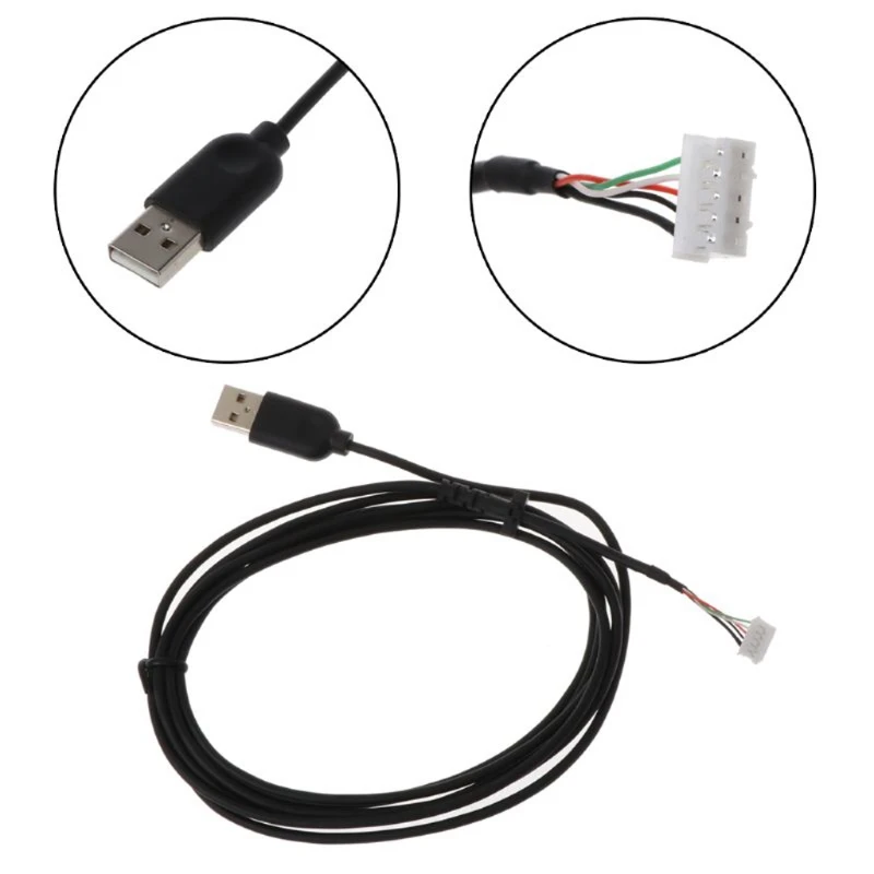 USB Mice Line, USB Mouse Cable Black Wire Replacement Repair Parts for  G102 G PRO Wired Mouse Dropship