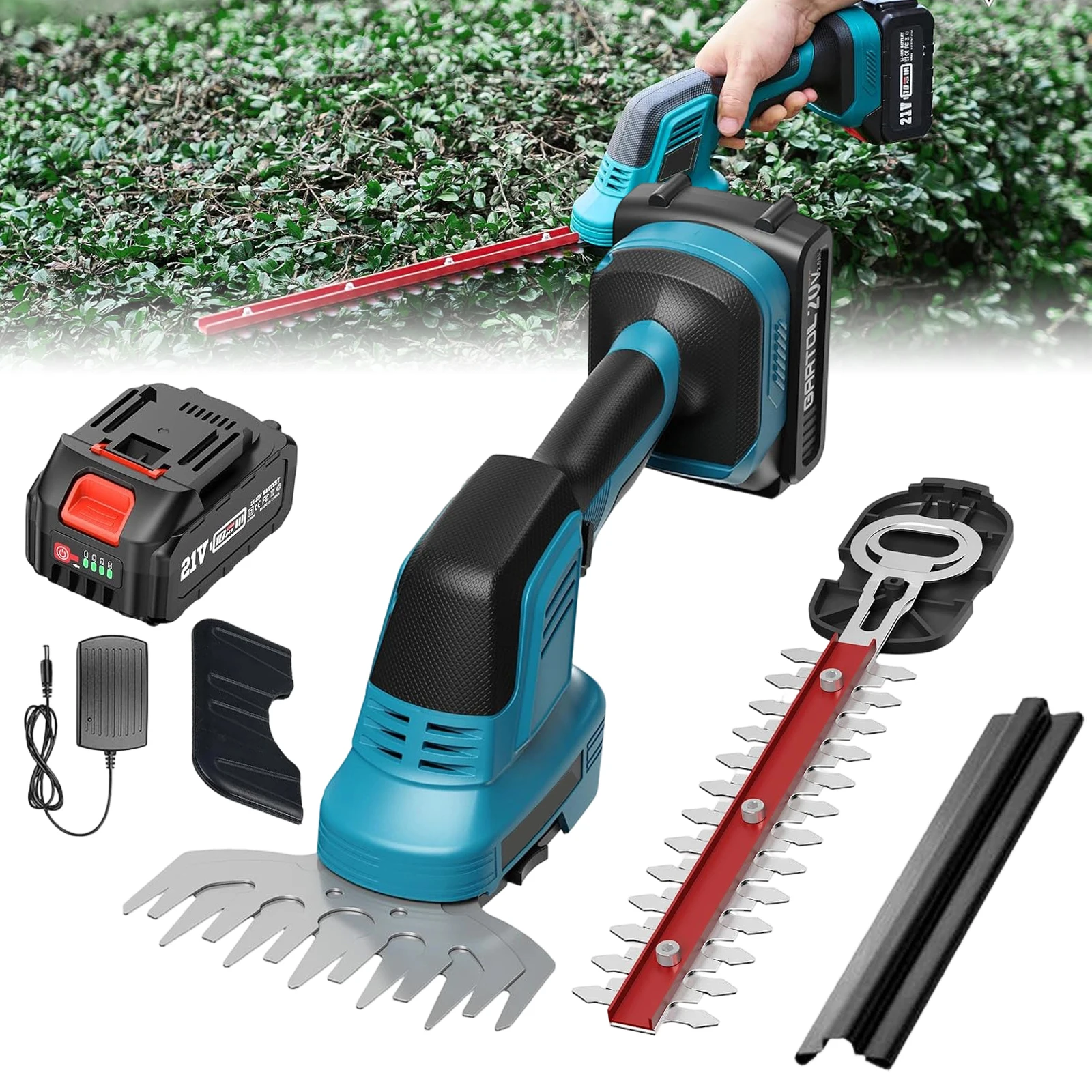 Ein Satz Heckenscheren, Handgeführte Gartenscheren, Geeignet für Hecken und Rasenflächen, Tragbare Heckenschere/Rasenmäher.