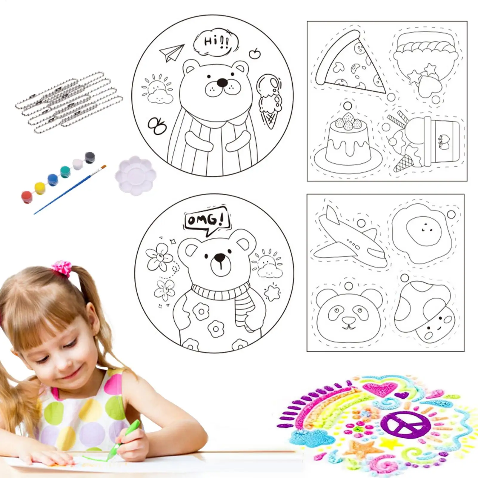 Textured Art Painting Kit 3D Drawing Magic Foam Texture Paper Set Children Water-Activated Crafting Canvas Sponge For School