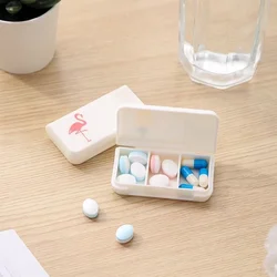 3 Grids Pill Box Mini Organizer Case Tablet Flamingo Cactus Leaf Pill Case Dispenser Medicine Boxes Dispensing Medical Kit