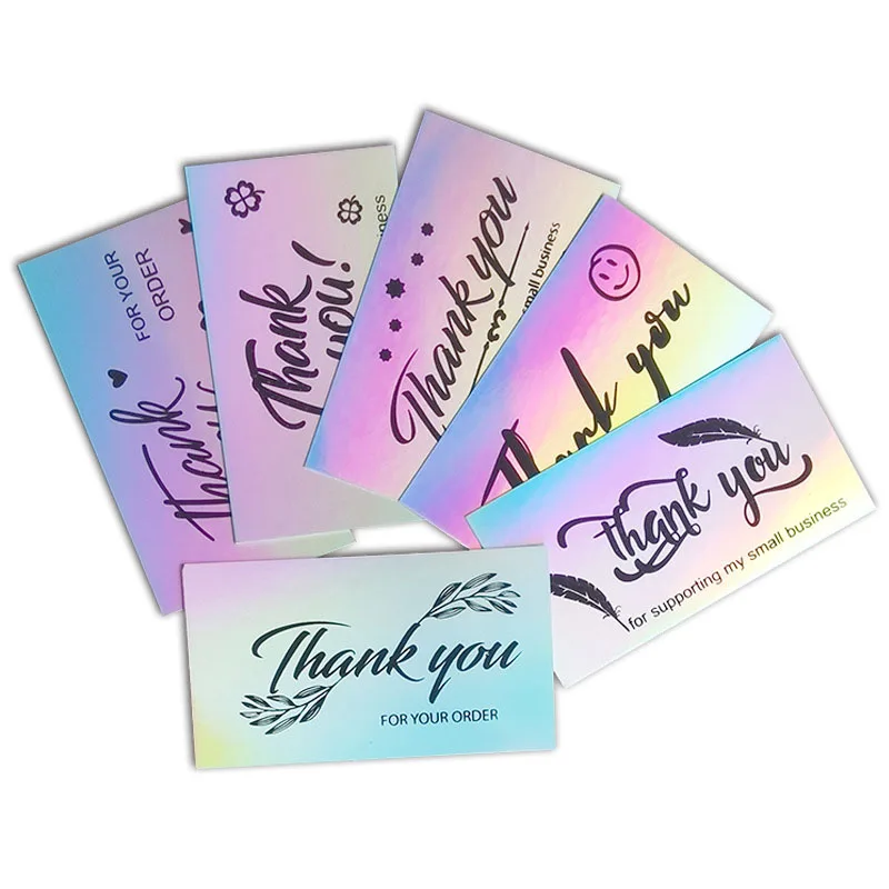 120 piece set of colorful  thank-you cards reflective holographic silver gifts business card  thank you cards for business  gift