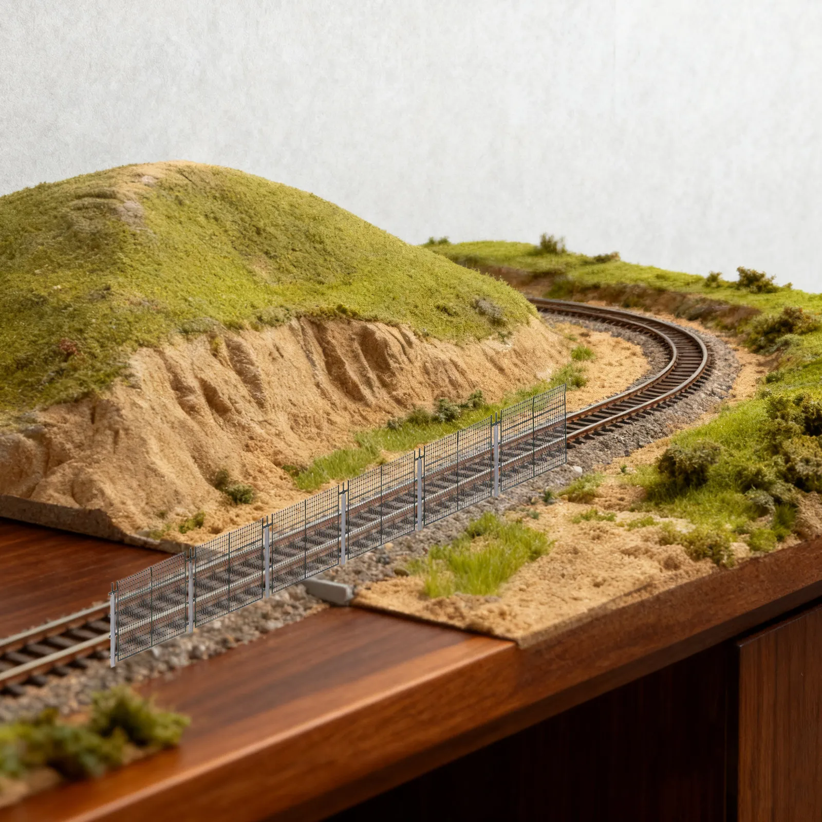 Metal Ho Scale Miniature For Construction Site Diorama Christmas Miniature Village Fence Railroad Scenery Sand