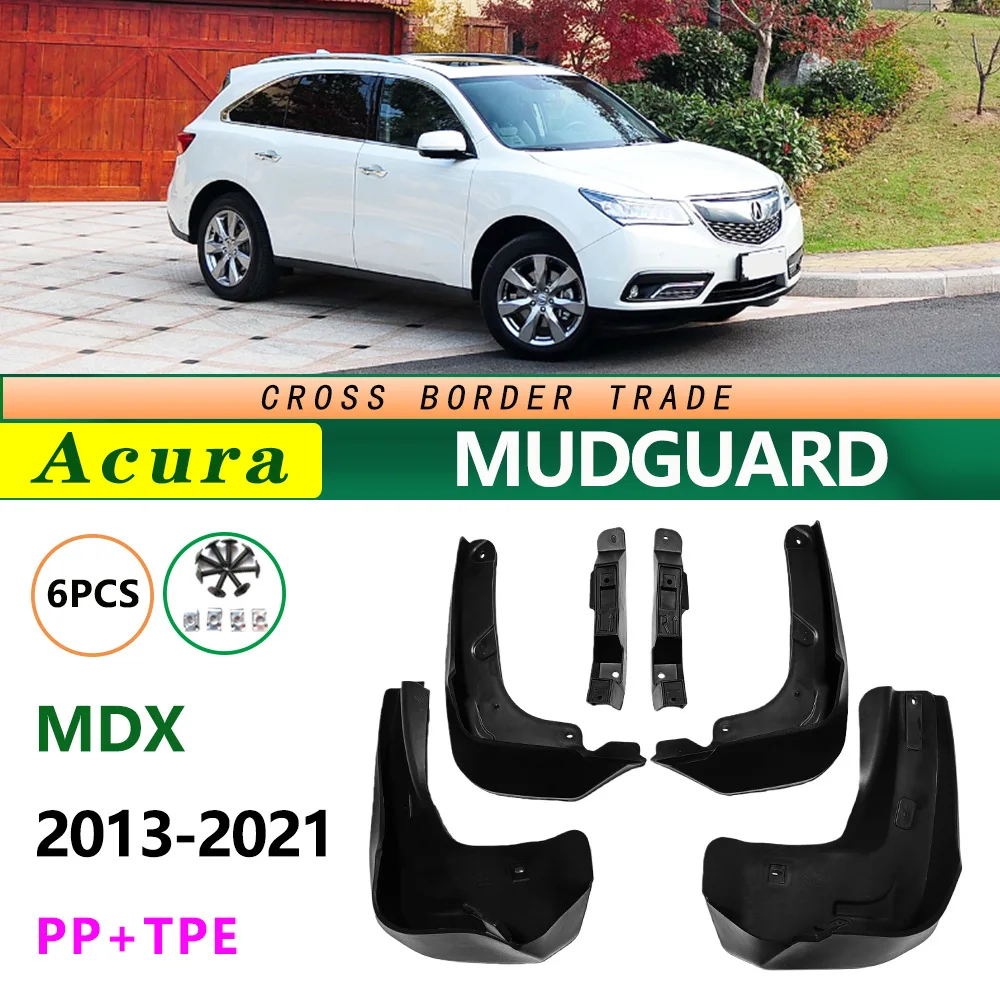 For 2013-2021 Acura MDX Mud Flaps Full Set Front Rear Splash Guards Durable Fender Protection