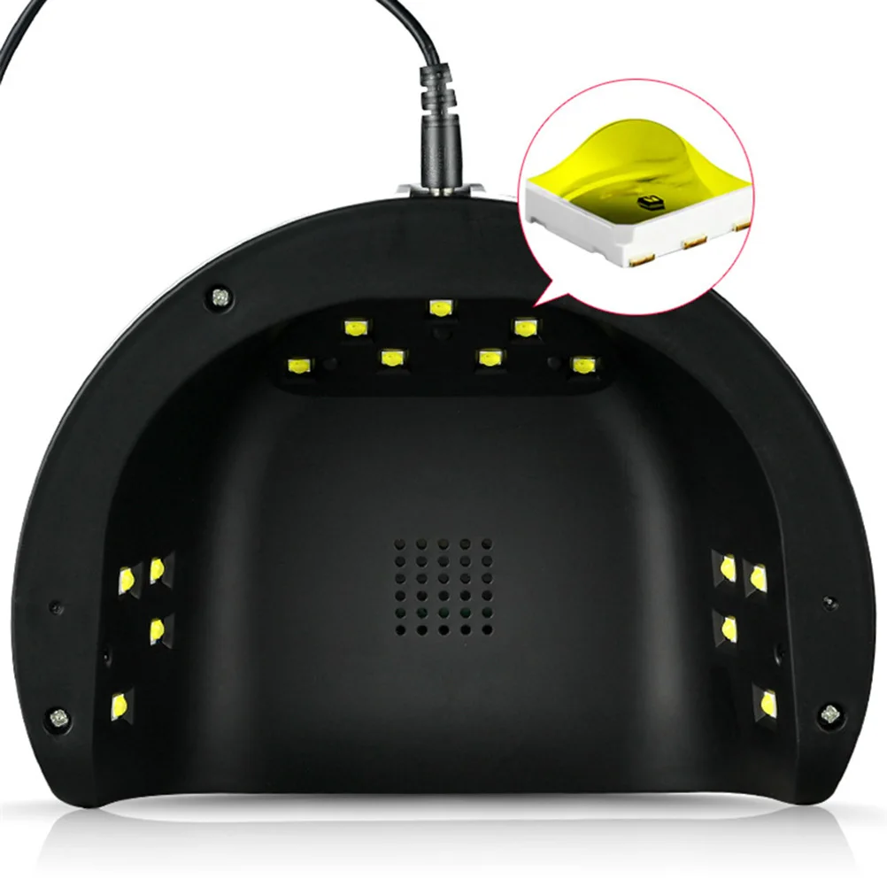 54w uv led lâmpada do prego profissional cura gel secador sensor automático 3 configurações de temporizador display led para salão de beleza uso doméstico branco