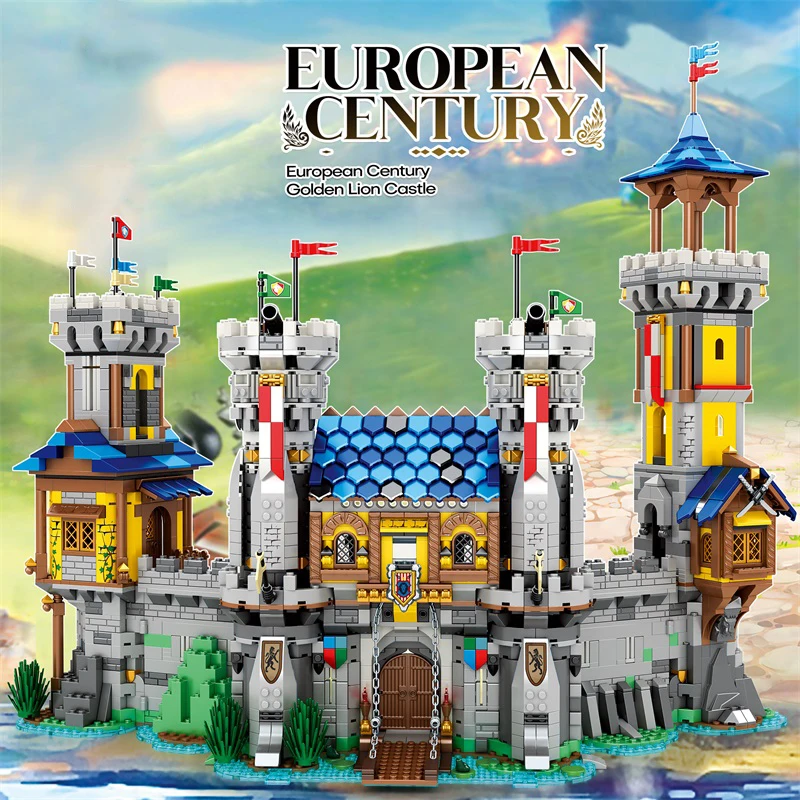 Medieval Castle Building Blocks Model European Style City View MOC Bricks Toys Creative Desktop Decoration DIY Toys For Kids