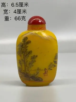 Chinese collection of ancient glass painted snuff bottles landscape snuff bottles ornaments