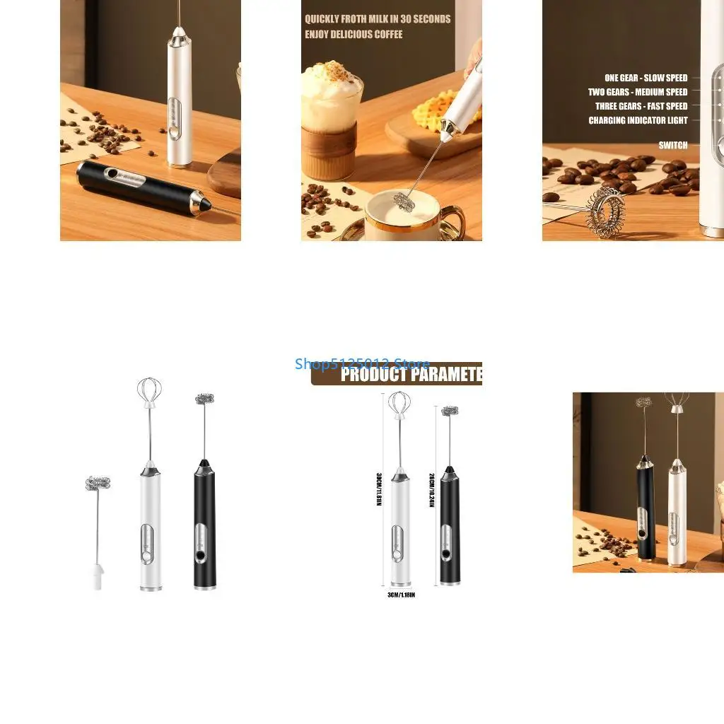 G8TC Handheld Electric Foam Maker Waterproof Whisk Drink Mixer Foamer Stainless Steel