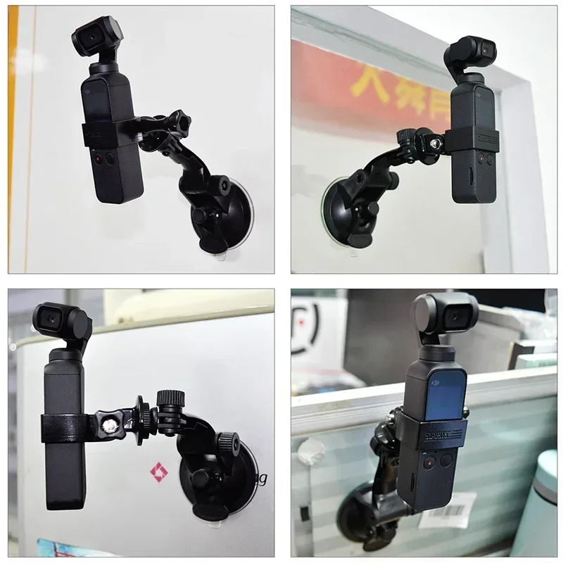 Car Suction Cup Holder Mount with Gimbal Adapter Clip Frame for DJI Pocket 3 Osmo Pocket 1/ 2 Camera  Accessories