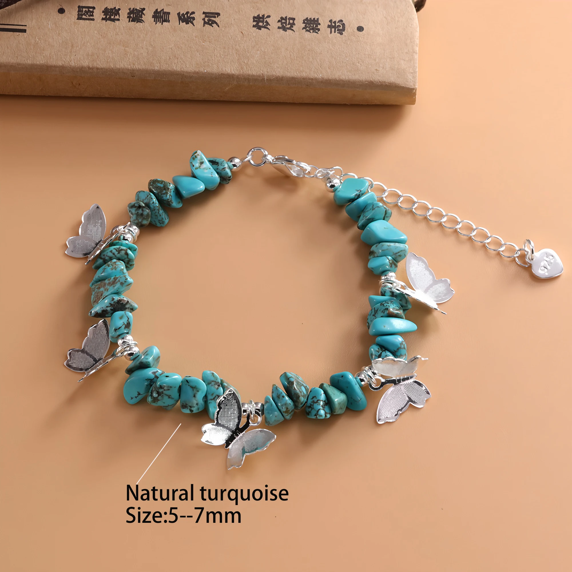 

Женский браслет Sam Panda из стерлингового серебра 925 пробы, трехмерная бабочка, зеленая сосна, гравий, открытые ювелирные изделия, дропшиппинг